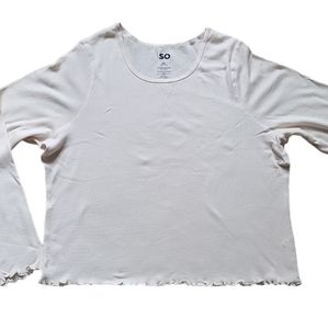SO BRAND WOMENS JUNIOR PLUS SIZE "ENGLISH CREAM" THERMAL TOP PLUS SIZE 3X